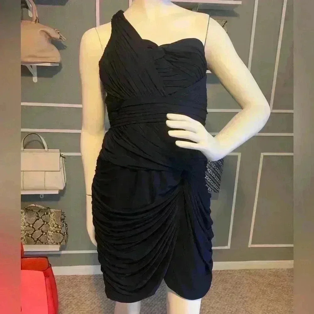 Laundry by Shelli Segal Little Navy Blue Stretch Midi Dress size 10